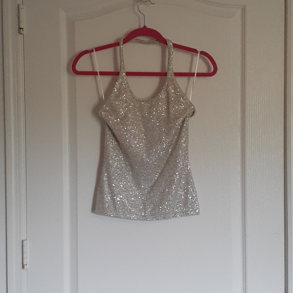 Halter top with sequins